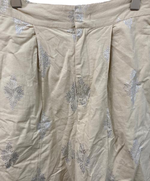 ne quittez pas（ヌキテパ）ne quittez pas (ヌキテパ) コットン リネン フォイル プリント パンツ “Cotton Linen Foil Print Pants” ベージュ サイズ:	SIZE Sの古着・服飾アイテム