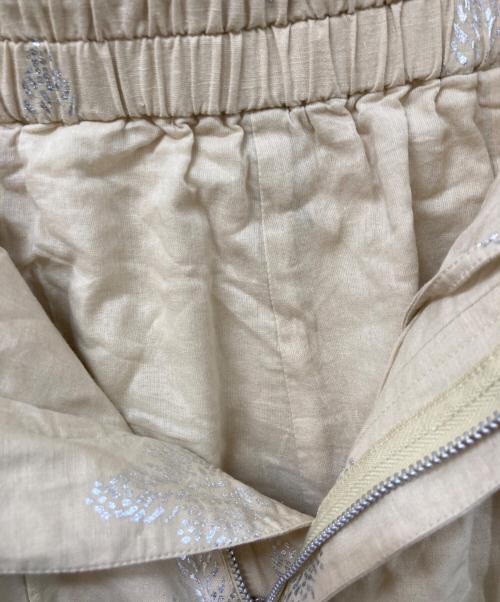 ne quittez pas（ヌキテパ）ne quittez pas (ヌキテパ) コットン リネン フォイル プリント パンツ “Cotton Linen Foil Print Pants” ベージュ サイズ:	SIZE Sの古着・服飾アイテム