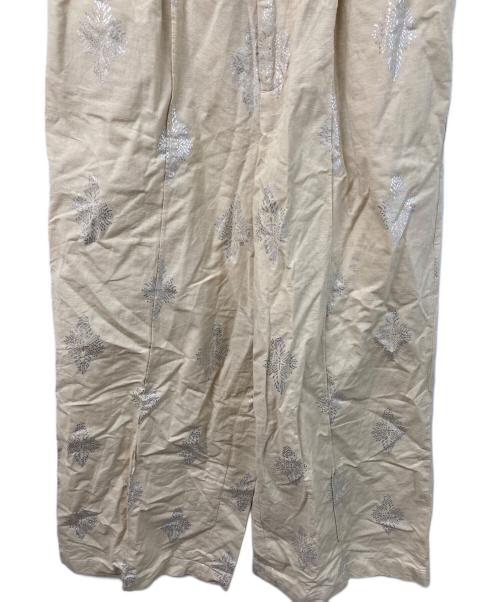 ne quittez pas（ヌキテパ）ne quittez pas (ヌキテパ) コットン リネン フォイル プリント パンツ “Cotton Linen Foil Print Pants” ベージュ サイズ:	SIZE Sの古着・服飾アイテム