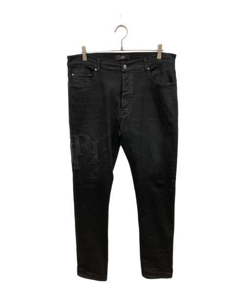 AMIRI（アミリ）AMIRI (アミリ) Staggered Logoブラックデニム ブラック サイズ:SIZE 91cm (W36)の古着・服飾アイテム