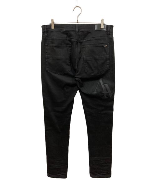 AMIRI（アミリ）AMIRI (アミリ) Staggered Logoブラックデニム ブラック サイズ:SIZE 91cm (W36)の古着・服飾アイテム