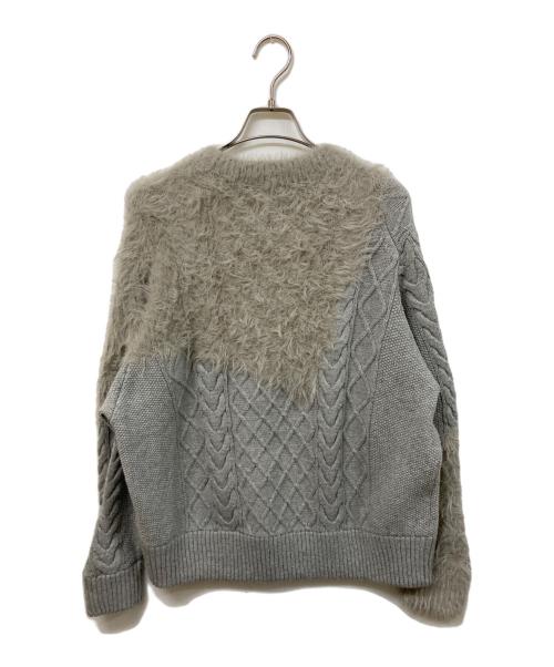 MAISON SPECIAL（メゾンスペシャル）MAISON SPECIAL (メゾンスペシャル) ケーブルシャギーミックスプライムオーバークルーネックニットプルオーバー グレー サイズ:	SIZE 01の古着・服飾アイテム