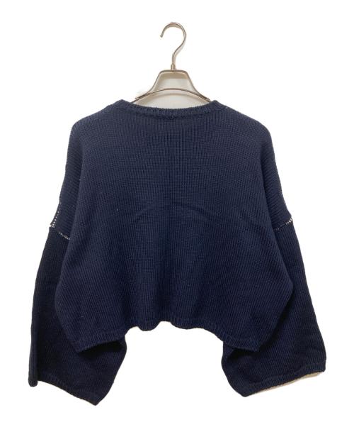 RAF SIMONS（ラフシモンズ）RAF SIMONS (ラフシモンズ) RSロゴクロップドニット ネイビー サイズ:SIZE Sの古着・服飾アイテム