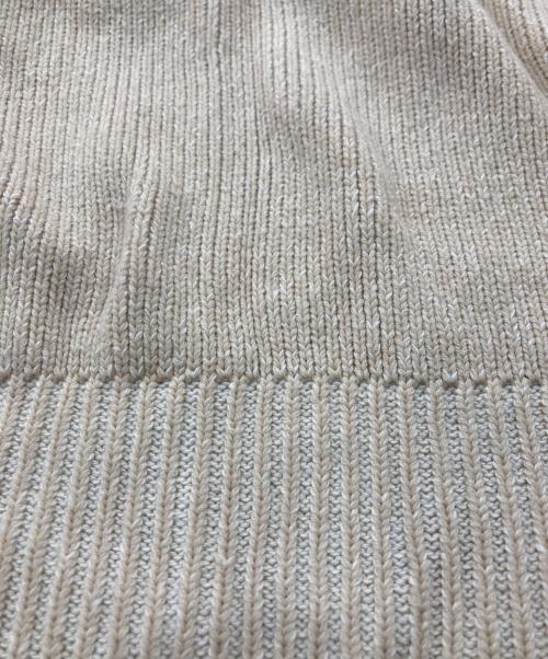 CLANE（クラネ）CLANE (クラネ) ダブルフェイス カット ネック ワイド ニット トップス アイボリー サイズ:SIZE 1の古着・服飾アイテム