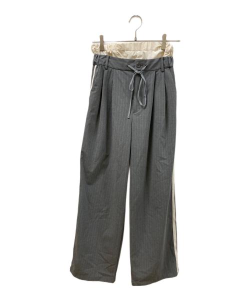 MAISON SPECIAL（メゾンスペシャル）MAISON SPECIAL (メゾンスペシャル) レイヤードダブルウエストサイドラインパンツ グレー サイズ:SIZE 36の古着・服飾アイテム