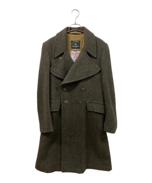 NIGEL CABOURN（ナイジェルケーボン）NIGEL CABOURN (ナイジェルケーボン) ヘリンボーンウールダブルコート ブラウン サイズ:SIZE 48の古着・服飾アイテム