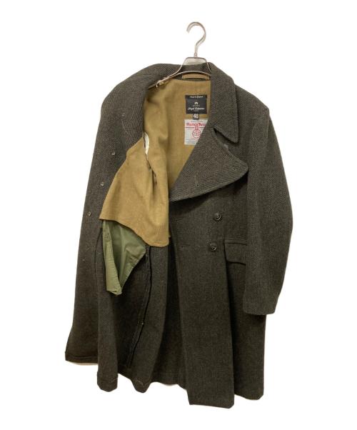 NIGEL CABOURN（ナイジェルケーボン）NIGEL CABOURN (ナイジェルケーボン) ヘリンボーンウールダブルコート ブラウン サイズ:SIZE 48の古着・服飾アイテム