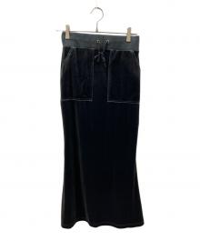 Forget-me-nots（フォーゲットミーノッツ）の古着「Velor Long Skirt」｜ネイビー