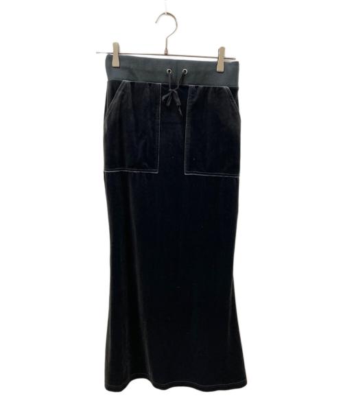 Forget-me-nots（フォーゲットミーノッツ）Forget-me-nots (フォーゲットミーノッツ) Velor Long Skirt ネイビー サイズ:SIZE Sの古着・服飾アイテム