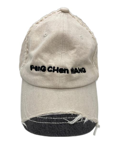 FenG CHen WANG（フェンチェンワン）FENG CHEN WANG (フェンチェンワン) GREY DENIM SANDING FINISHING CAP ベージュの古着・服飾アイテム