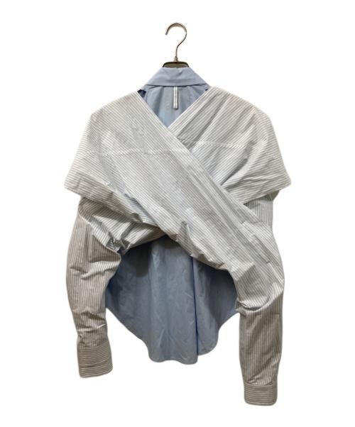 LITKOVSKA（リトコフスカヤ）LITKOVSKA (リトコフスカヤ) ストールデザインブラウス スカイブルー サイズ:SIZE 36の古着・服飾アイテム