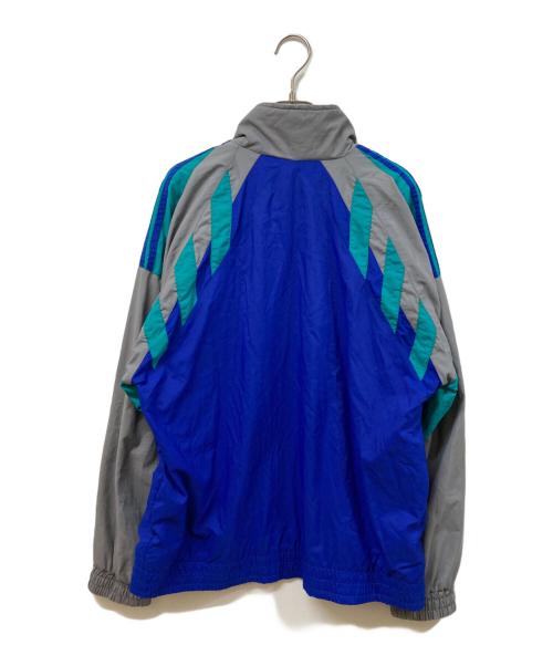 adidas（アディダス）adidas (アディダス) ナイロンジャケット グレー×ブルー サイズ:	SIZE XLの古着・服飾アイテム