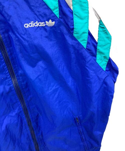 adidas（アディダス）adidas (アディダス) ナイロンジャケット グレー×ブルー サイズ:	SIZE XLの古着・服飾アイテム