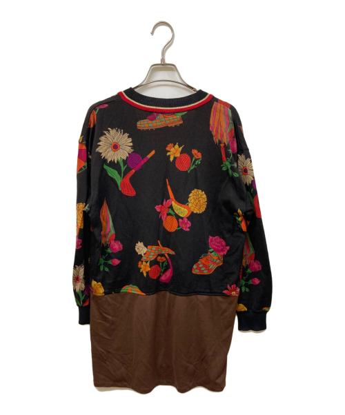 LEONARD SPORT（レオナール スポーツ）LEONARD SPORT (レオナール スポーツ) 花柄Vネックニット ブラック サイズ:	SIZE Mの古着・服飾アイテム