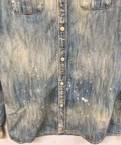 DSQUARED2（ディースクエアード）DSQUARED2 (ディースクエアード) ノーカラーデニムシャツ インディゴ サイズ:	SIZE 40の古着・服飾アイテム