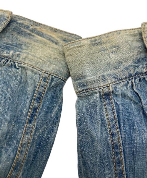 DSQUARED2（ディースクエアード）DSQUARED2 (ディースクエアード) ノーカラーデニムシャツ インディゴ サイズ:	SIZE 40の古着・服飾アイテム