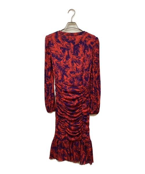 DIANE VON FURSTENBERG（ダイアンフォンファステンバーグ）DIANE VON FURSTENBERG (ダイアンフォンファステンバーグ) adara feather maxi dress レッド サイズ:SIZE Mの古着・服飾アイテム