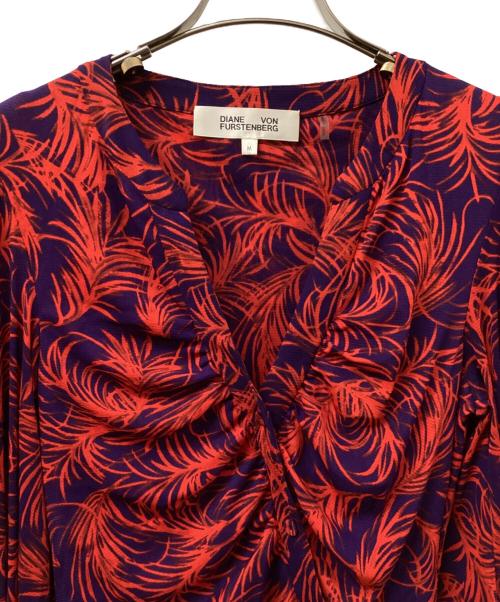 DIANE VON FURSTENBERG（ダイアンフォンファステンバーグ）DIANE VON FURSTENBERG (ダイアンフォンファステンバーグ) adara feather maxi dress レッド サイズ:SIZE Mの古着・服飾アイテム