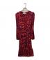 DIANE VON FURSTENBERG（ダイアンフォンファステンバーグ）の古着「adara feather maxi dress」｜レッド