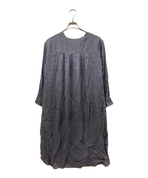 かぐれ（カグレ）かぐれ (カグレ) ラミーVネックワンピース グレー サイズ:	SIZE Freeの古着・服飾アイテム