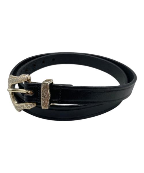 TORY LEATHER（トリーレザー）TORY LEATHER (トリーレザー) シルバー バックル ウエスタン ベルト ブラックの古着・服飾アイテム