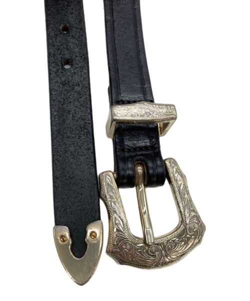 TORY LEATHER（トリーレザー）TORY LEATHER (トリーレザー) シルバー バックル ウエスタン ベルト ブラックの古着・服飾アイテム
