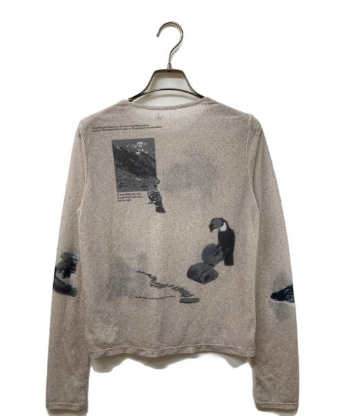 MAISON SPECIAL（メゾンスペシャル）MAISON SPECIAL (メゾンスペシャル) バードプリントシアートップ グレー サイズ:SIZE Freeの古着・服飾アイテム