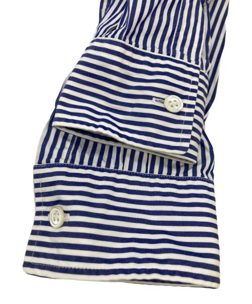 PLAY COMME des GARCONS（プレイコムデギャルソン）PLAY COMME des GARCONS (プレイコムデギャルソン) ストライプフロントパッチシャツ ブルー サイズ:SIZE Mの古着・服飾アイテム