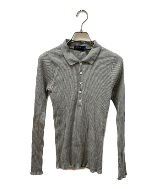 POLO RALPH LAUREN（ポロ・ラルフローレン）POLO RALPH LAUREN (ポロ・ラルフローレン) ニットポロシャツ グレー サイズ:SIZE Mの古着・服飾アイテム