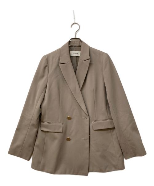 FRAY ID（フレイ アイディー）FRAY ID (フレイ アイディー) ダブルブレストピークドラペルジャケット ベージュの古着・服飾アイテム