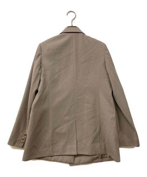 FRAY ID（フレイ アイディー）FRAY ID (フレイ アイディー) ダブルブレストピークドラペルジャケット ベージュの古着・服飾アイテム