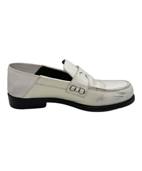 Maison Margiela（メゾンマルジェラ）Maison Margiela (メゾンマルジェラ) レザーローファー ホワイト サイズ:	SIZE 37の古着・服飾アイテム