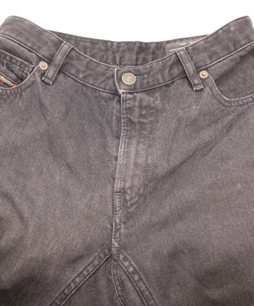 DIESEL（ディーゼル）DIESEL (ディーゼル) ワイド ブーツカット フレア デニムパンツ ブラック サイズ:23の古着・服飾アイテム