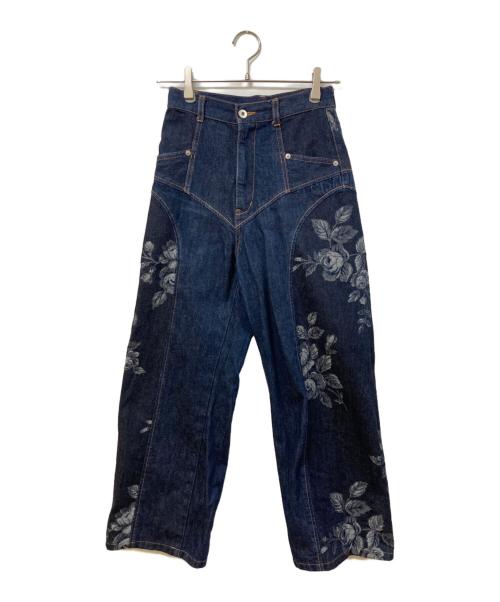 FETICO（フェティコ）FETICO (フェティコ) STUDIOUS (ステュディオス) 別注 ROSE DENIM PANTS インディゴ サイズ:34の古着・服飾アイテム