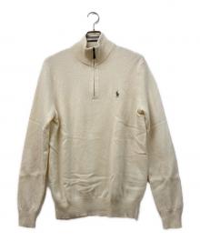 POLO RALPH LAUREN（ポロ・ラルフローレン）の古着「ハーフジップニット」｜アイボリー