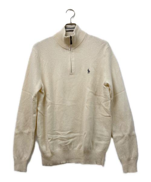 POLO RALPH LAUREN（ポロ・ラルフローレン）POLO RALPH LAUREN (ポロ・ラルフローレン) ハーフジップニット アイボリー サイズ:SIZE Mの古着・服飾アイテム