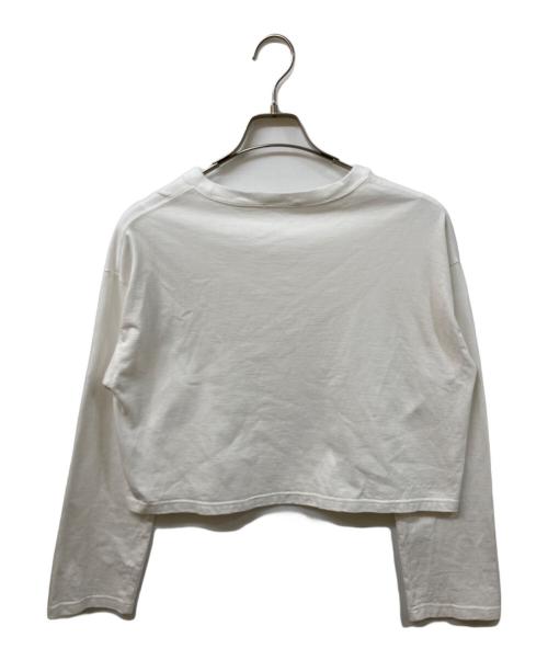 EVERYDAY I LIKE.（エヴリデイ アイ ライク）EVERYDAY I LIKE. (エヴリデイ アイ ライク) クロップド ロングスリーブ Tシャツ ホワイト サイズ:実寸をご確認くださいの古着・服飾アイテム