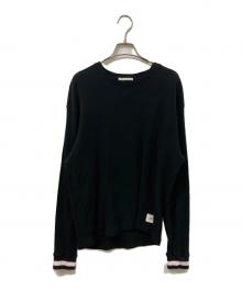 uniform experiment（ユニフォームエクスペリメント）の古着「COLOR RIBBED WAFFLE CREWNECK TOP」｜ブラック