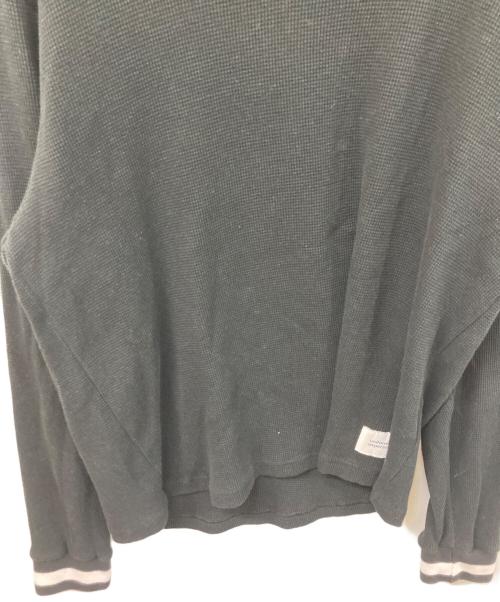 uniform experiment（ユニフォームエクスペリメント）uniform experiment (ユニフォームエクスペリメント) COLOR RIBBED WAFFLE CREWNECK TOP ブラック サイズ:	SIZE 2の古着・服飾アイテム