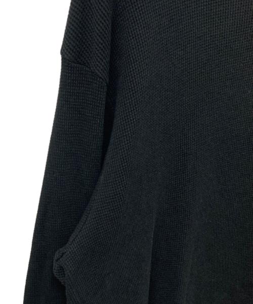 uniform experiment（ユニフォームエクスペリメント）uniform experiment (ユニフォームエクスペリメント) COLOR RIBBED WAFFLE CREWNECK TOP ブラック サイズ:	SIZE 2の古着・服飾アイテム