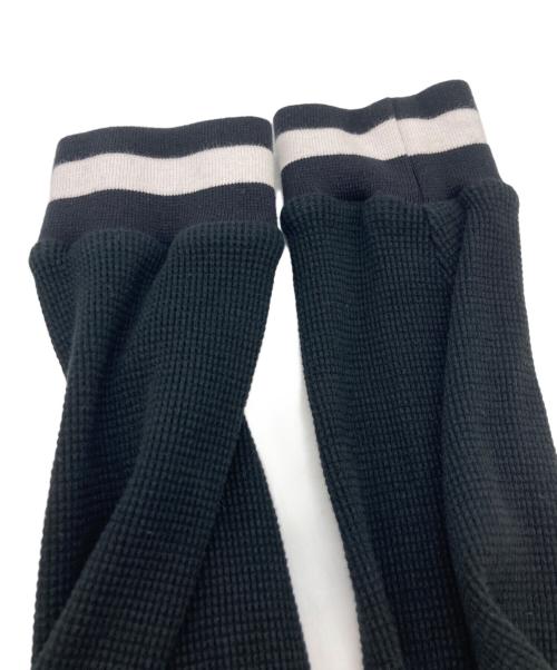 uniform experiment（ユニフォームエクスペリメント）uniform experiment (ユニフォームエクスペリメント) COLOR RIBBED WAFFLE CREWNECK TOP ブラック サイズ:	SIZE 2の古着・服飾アイテム