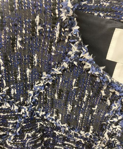 Rene（ルネ）Rene (ルネ) ノーカラーツイードジャケット ネイビー サイズ:	SIZE 36の古着・服飾アイテム