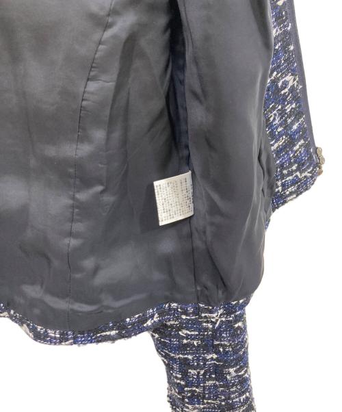 Rene（ルネ）Rene (ルネ) ノーカラーツイードジャケット ネイビー サイズ:	SIZE 36の古着・服飾アイテム
