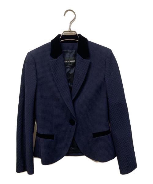 GIORGIO ARMANI（ジョルジオアルマーニ）GIORGIO ARMANI (ジョルジオアルマーニ) コントラストラペルジャケット ネイビー サイズ:SIZE 38の古着・服飾アイテム