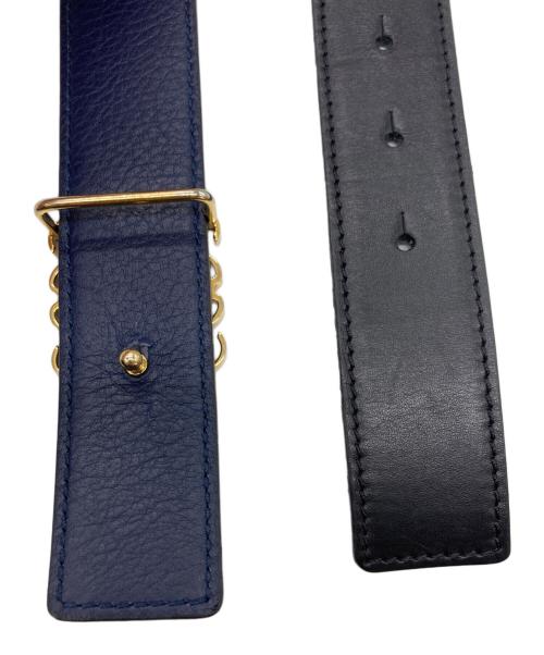 LOEWE（ロエベ）LOEWE (ロエベ) アナグラムレザーベルト ネイビーの古着・服飾アイテム