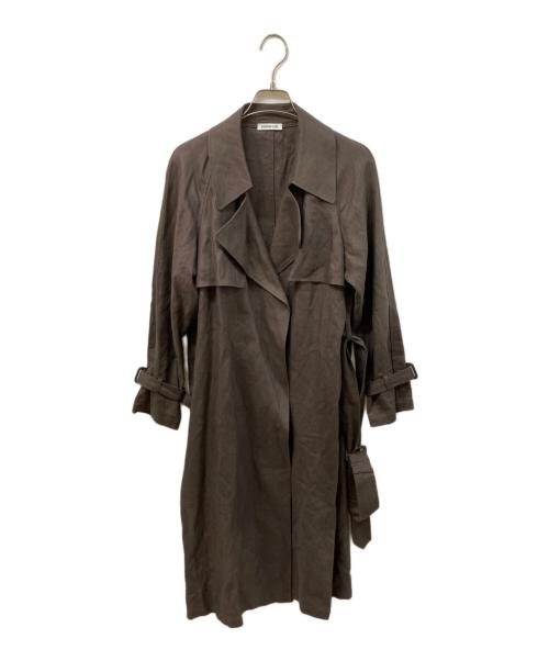 Deuxieme Classe/EVERYDAY I LIKE.（ドゥーズィエム クラス/エブリデイ アイ ライク）Deuxieme Classe/EVERYDAY I LIKE. (ドゥーズィエム クラス/エブリデイ アイ ライク) リネン トレンチコート グレー サイズ:実寸をご確認くださいの古着・服飾アイテム