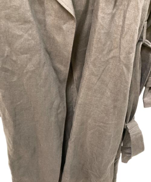 Deuxieme Classe/EVERYDAY I LIKE.（ドゥーズィエム クラス/エブリデイ アイ ライク）Deuxieme Classe/EVERYDAY I LIKE. (ドゥーズィエム クラス/エブリデイ アイ ライク) リネン トレンチコート グレー サイズ:実寸をご確認くださいの古着・服飾アイテム