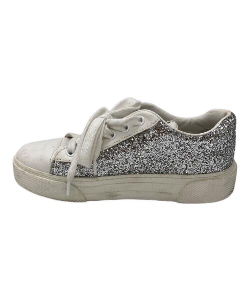 MIU MIU（ミュウミュウ）MIU MIU (ミュウミュウ) グリッタースニーカー ホワイト サイズ:	SIZE 35.5の古着・服飾アイテム