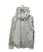 san san gearサンサンギア）の古着「Stripe Hood Shirts」｜ホワイト