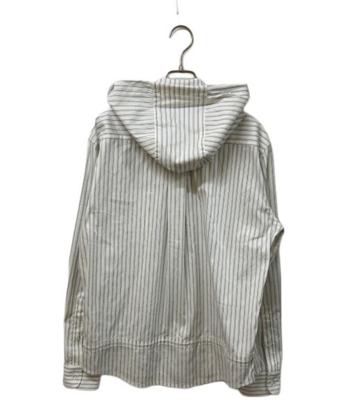 san san gear（サンサンギア）SAN SAN GEAR (サンサンギア) Stripe Hood Shirts ホワイト サイズ:	SIZE 2の古着・服飾アイテム